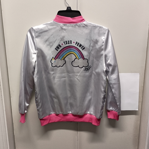 JOJO SIWA BOX EXCLUSIVE Silver Bomber Jacket Never Worn Size M - Picture 2 of 7